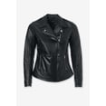 thumbnail image 5 of Roaman's Women's Plus Size Moto Leather Jacket, 5 of 6