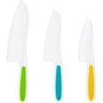 thumbnail image 1 of Nogis 3 Pcs Kids Knife Set, Kids Safe Cooking Knives, Nylon Kids Kitchen Knife with Crinkle Cutter, Serrated Edges Plastic Toddler Knife for Real Cooking & Cutting Fruit, Bread, Lettuce, 1 of 9