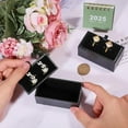 thumbnail image 3 of 2 Pcs Velvet Cufflink Tie Clip Box Black Storage Gift Box Jewelry Display Box for Engagement Birthday Anniversary 3.35×1.77inch, 3 of 7
