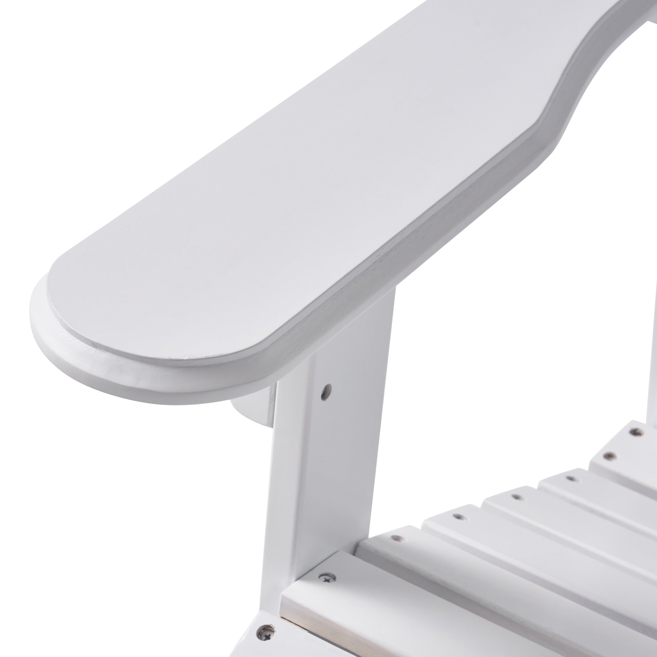 Kono Outdoor Acacia Wood Reclining Adirondack Chair with Footrest, White