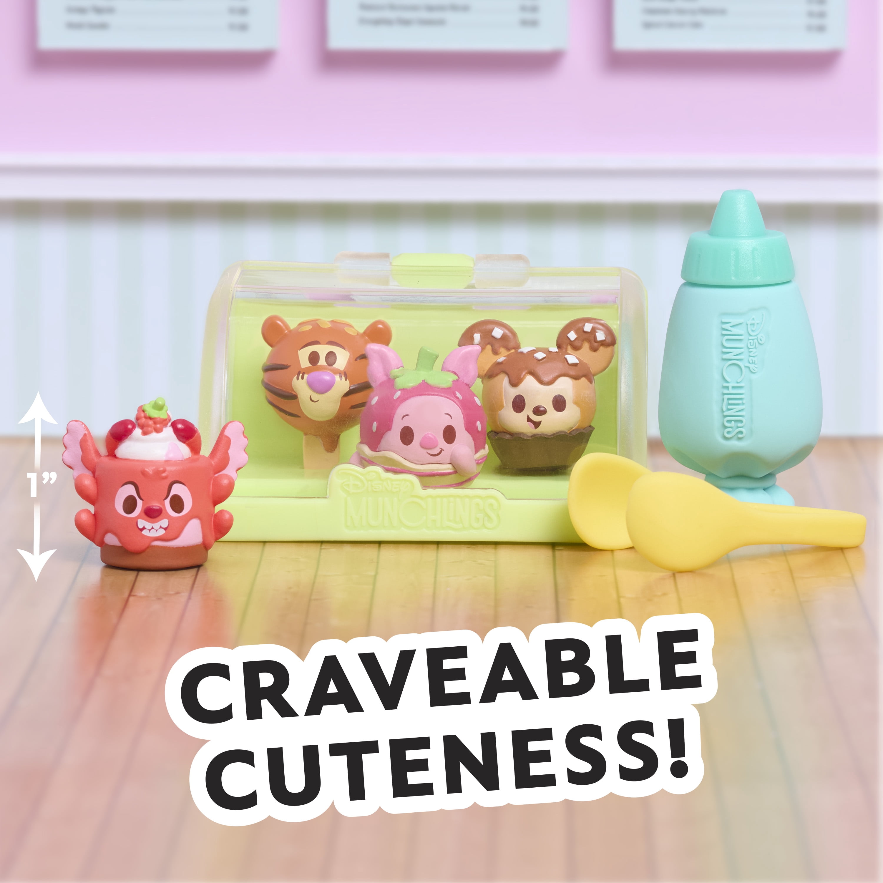 Disney Munchlings Mini Munch Displays, 7-piece Color Change Figure Set, Blind Box, Kids Toys for Ages 3 Up by Just Play