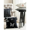 thumbnail image 4 of Fennco Styles Jacquard Butterfly Tassel Decorative Filled Throw Pillow 18" W X 18" L – Black Woven Square Cushion for Couch, Sofa, Bedroom, Office and Living Room Décor, 4 of 5