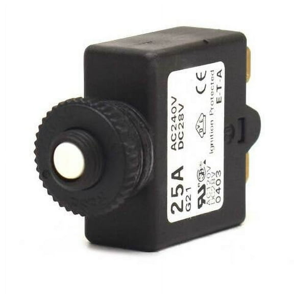 E-T-A Boat Push-to-Reset Circuit Breaker | 25A 240V AC 28V DC