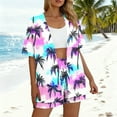 thumbnail image 4 of Nmnitkp Women's Hawaiian Vacation Outfits Tropical Print Shirt and Shorts Set Floral Short Sleeve Button Down Shirts Outfits Beach Sets Resort Wear S-2XL, 4 of 7