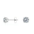 thumbnail image 5 of JeenMata 4 Prong 4 Carat Round Shaped Moissanite Solitaire Stud Earrings In 18K White Gold Plating Over Silver, 5 of 6