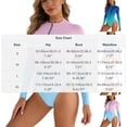 thumbnail image 3 of Long Sleeve Swimsuits for Women Bathing Suit Rash Guard Modest Surf Gradient One Piece Zip Swimwear, 3 of 8