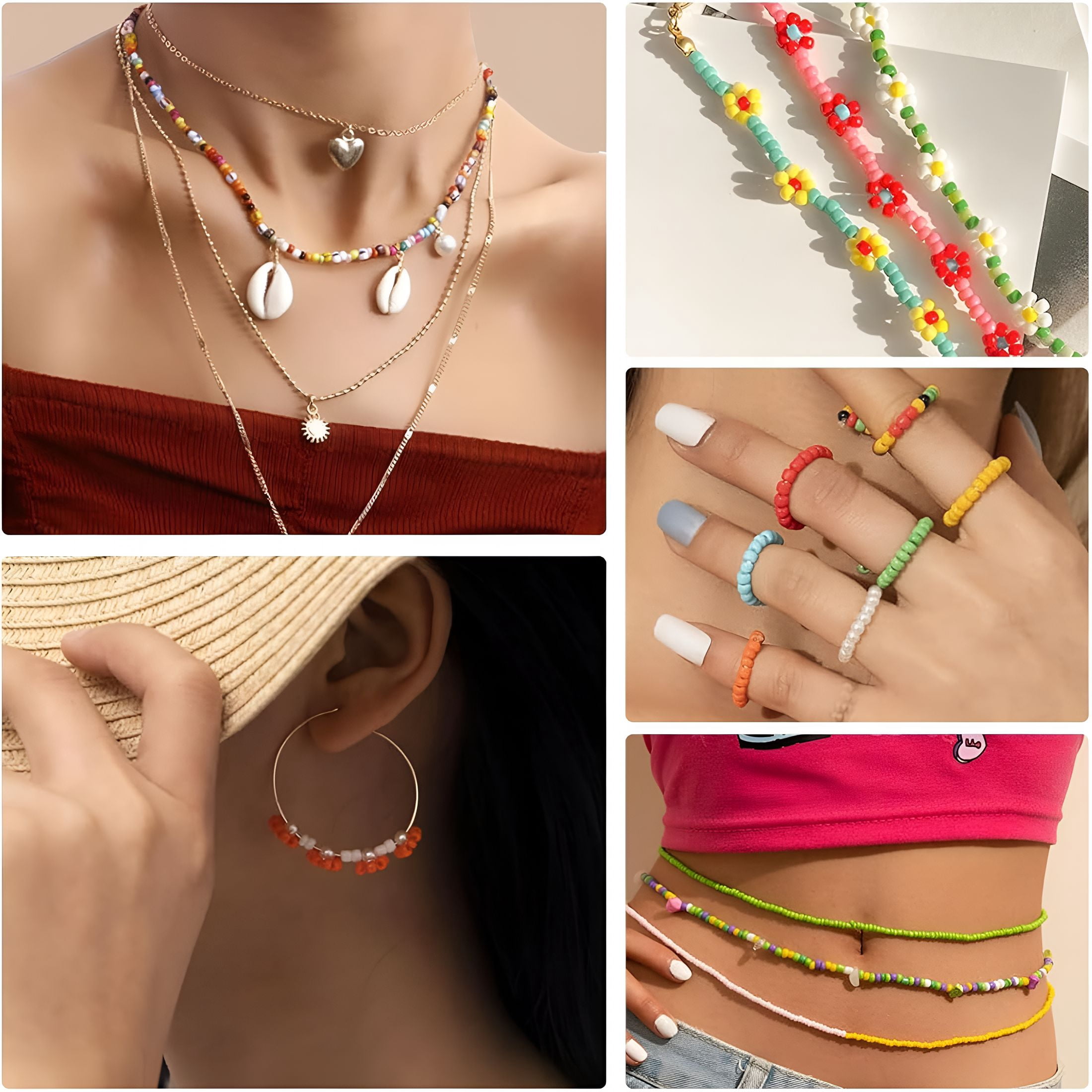 BESTSKY 3mm Seed Beads for Bracelets Making, Friendship Bracelet Making Kit for Girls, 24 Colors Bead Bracelet Kit, Beads for Jewelry Making Kit, DIY, Arts, Crafts Gifts Age 4+ (3MM-C)