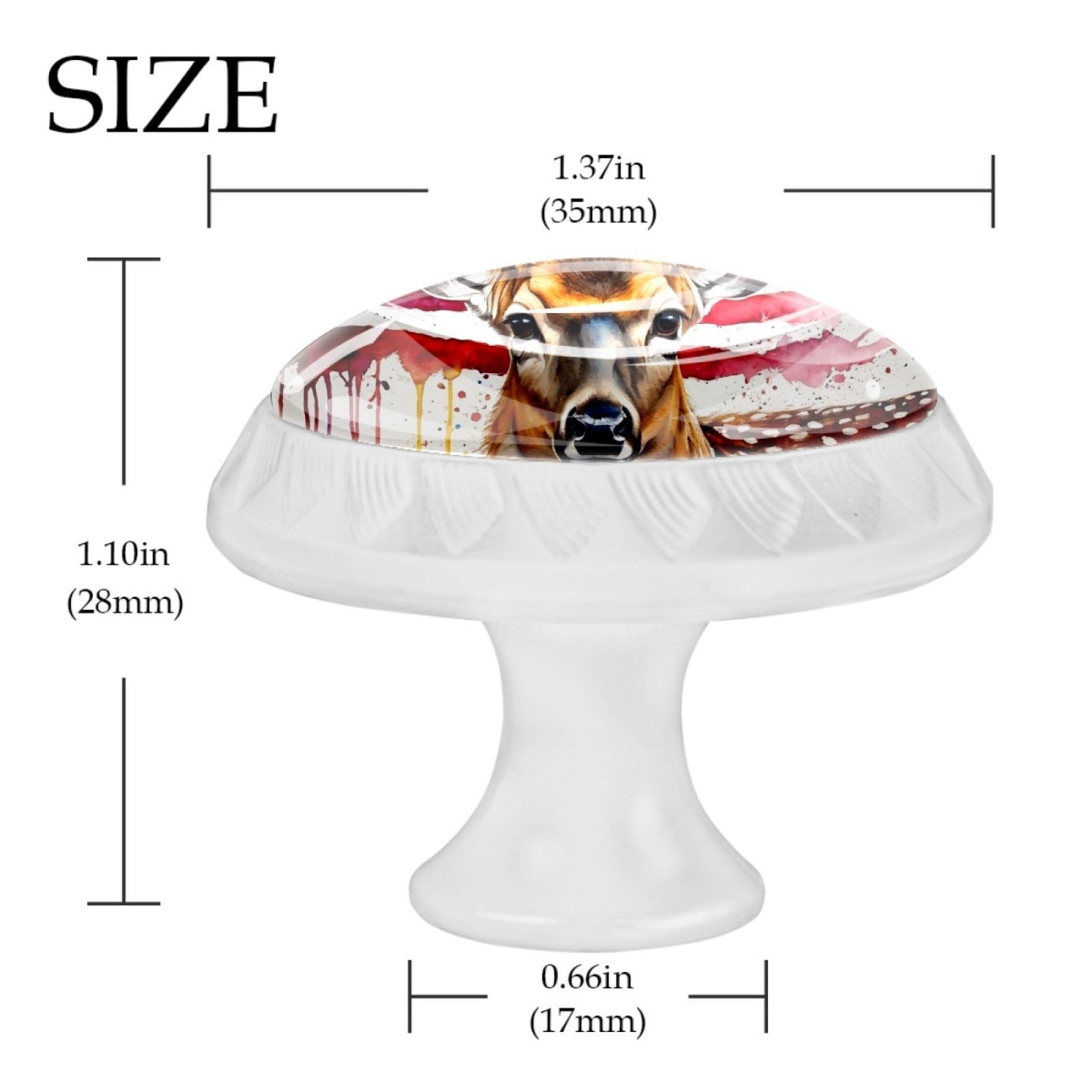 4 Pcs Deer and American Flag Knobs for Kitchen Cabinet Cupboard Dresser Bookcase Drawer Pulls Handles Round Home Decor