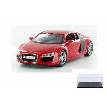 Diecast Car & Display Case Package - Audi R8 Hard Top, Red - Maisto 31281R - 1/24 Scale Diecast Model Toy Car w/Display (Best Audi A6 Model Year)