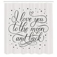thumbnail image 3 of Ambesonne Love Shower Curtain, Curlicue Style Calligraphy, 69"Wx84"L, Pearl and Charcoal Grey, 3 of 5
