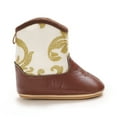 thumbnail image 5 of BOBOGOJP Infant Toddler Western Boots Cowgirl Cowboy Soft Rubber Sole Booties for Baby Girls Boys Gold for Size 3.5, 5 of 9