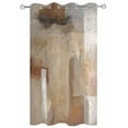 thumbnail image 2 of nqOlkjepod Outdoor Curtains for Patio Waterproof, Brown Painting Outdoor Privacy Panels Grommet, Modern Abstract Retro Art Aesthetics Blackout Outside Curtains for Porch/Cabana 54"x84", 1 Panel, 2 of 8