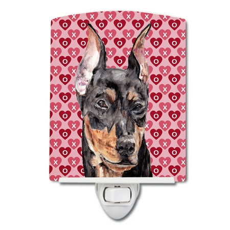 

Caroline s Treasures SC9716CNL German Pinscher Hearts and Love Ceramic Night Light 6x4x3 multicolor