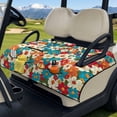 thumbnail image 3 of Xixirimido Golf Cart Seat Cover with 4 Storage Pockets Universal Golf Cart Seat Blanket Towel Fits for EZGO, Yamaha, Club Car Golf Cart Accessories, Colorful Hippie Daisy Flower, 3 of 8