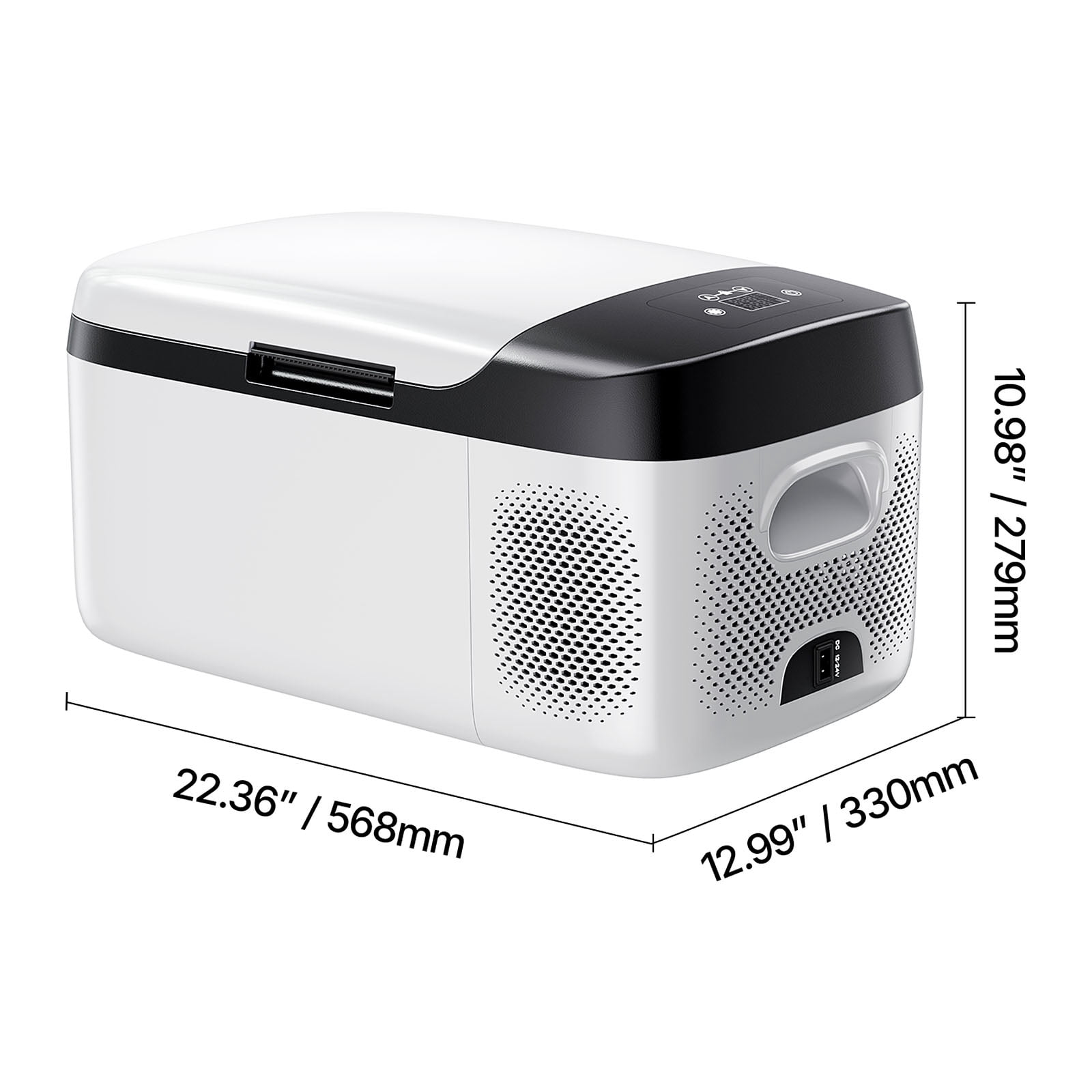 KFFKFF Portable Car Refrigerator, DC 12/24V AC100-240V Compressor Cooler, -4°F to 68°F Fridge with APP Control, 16 QT Freezer for RVs, Campsites, Boats, Camping, Fishing, 60W Electric Cooler