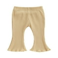 thumbnail image 1 of Infant Girl‘s Casual Leggings with Bell Bottom and Ribbed Texture, 1 of 8