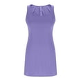 thumbnail image 6 of PiGOGI Women's Summer Sexy Dress - Sleeveless Zipper Solid Color Casual Comfortable Bodycon Party Dress Purple, 6 of 8