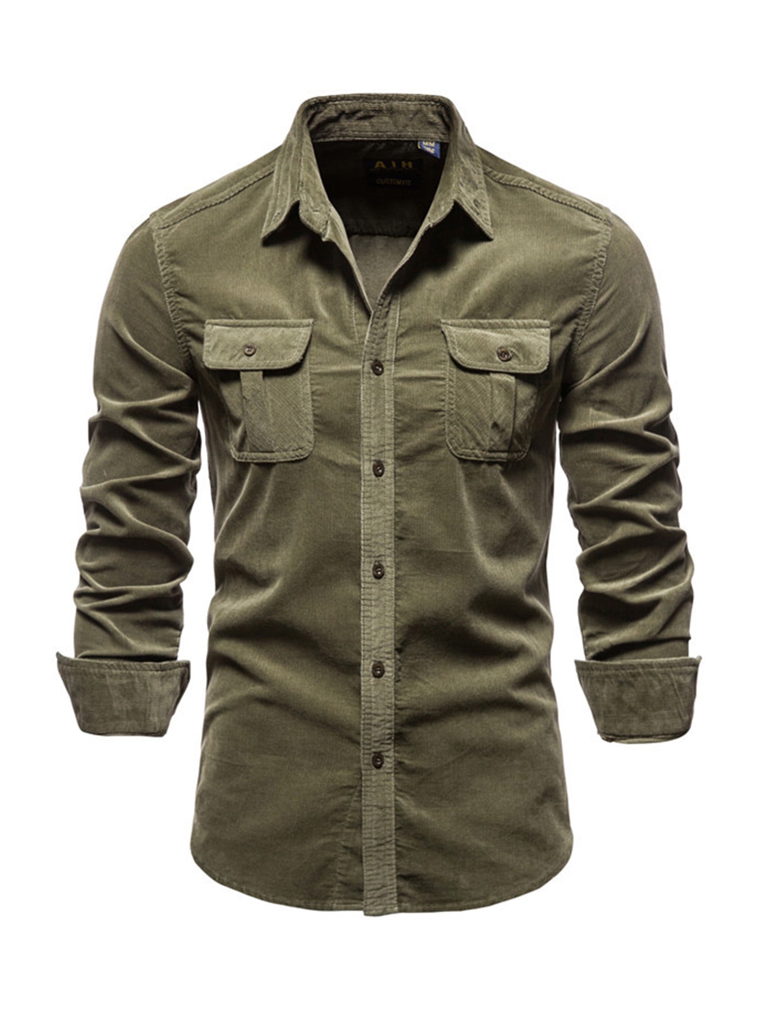 COOFANDY Men's Corduroy Shirt Casual Long Sleeve Button Down Lightweight Shirt 