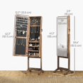 thumbnail image 2 of Lockable Jewelry Armoire Full Length Mirror 3 Angle Adjustments Wooden Storage Cabinet Rustic Brown, 2 of 6