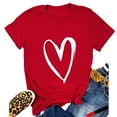thumbnail image 5 of B91xZ Hauts à Manches Courtes pour Femmes Imprimé Col en V T-Shirt Blouses, Rouge TG, 5 of 5