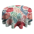 thumbnail image 5 of Round Floral Rose Tablecloth -Linen Fabric Table Cloth - Washable Reusable Table Cover with Dust-Proof Wrinkle Resistant for Restaurant, Picnic, Indoor and Outdoor Dining 60 Inch X 60 Inch, 5 of 7