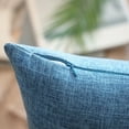 thumbnail image 5 of Phantoscope Textural Faux Linen Series Square Decorative Throw Pillow Cusion for Couch, 20" x 20", Blue, 2 Pack, 5 of 6