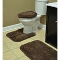 thumbnail image 6 of Garland Rug Serendipity Washable Nylon Bath Rug Set, 3 Piece Set (21"x34" Bath Rug, Contour Rug, & Toilet Lid) Chocolate, 6 of 6