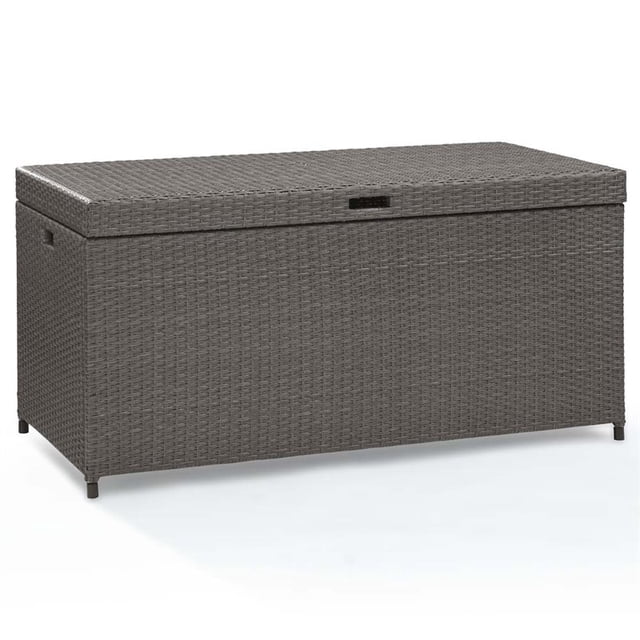 Pemberly Row Coffre de Terrasse en Osier pour Patio, Gris Patiné