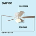 thumbnail image 5 of Mainstays 52 inch Hugger Indoor Ceiling Fan with Light Kit, White, 5 Blades, Reverse Airflow, 5 of 17