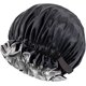 thumbnail image 1 of Gorro de satén para dormir, gorro para el pelo para mujer, diadema grande para dormir, gorro de satén ajustable de doble cara para cabello natural rizado (negro) JAMW Sencillez, 1 of 5