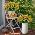thumbnail image 5 of 6 Bundles Artificial Flowers Outdoor UV Resistant Fake Silk Flowers Faux Plastic Plants Garden Porch Window Box Pot Spring Summer Home Floral Decorations (Yellow), 5 of 8