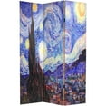 thumbnail image 2 of Oriental Furniture 6 ft. Tall Van Gogh Starry Night Canvas Screen - 3 Panel, 2 of 3