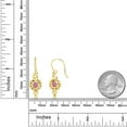 thumbnail image 2 of Gem Stone King 18K Yellow Gold Plated Silver Earrings Pink Round Moissanite 1.00cttw, 2 of 4