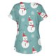 thumbnail image 3 of Tops de manga corta para mujer Uniforme de trabajo Blusa de bolsillo con estampado navideño Fridja gope404, 3 of 4