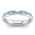 thumbnail image 2 of 0.30 Carat Unique Round Cut Natural Diamond Blue Topaz Gemstone Anniversary Eternity Band for Gift Solid 14K White Gold Size 9 by Diamond-Capitals, 2 of 8