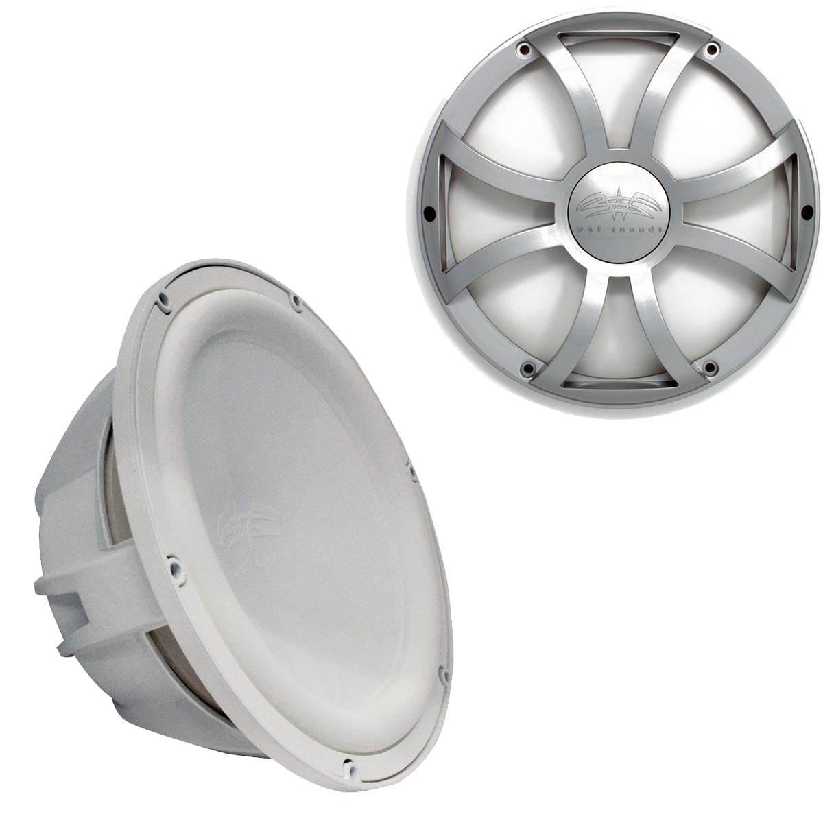 Wet Sounds Revo 10" Subwoofer & Grill White Subwoofer & Silver XS