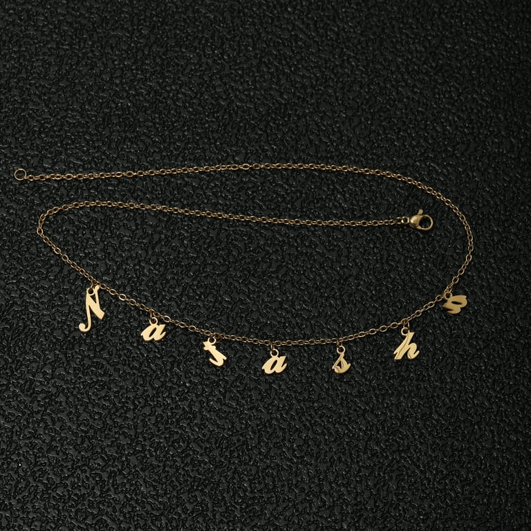 Personalized dangle name sale choker