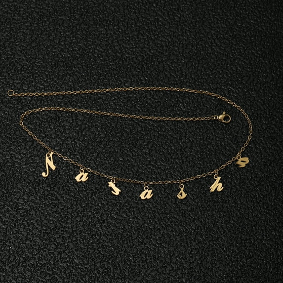 Name Custom Necklace Dangled Name Necklace Personalized Initial Necklace Dangle Name Choker Custom Name Necklace