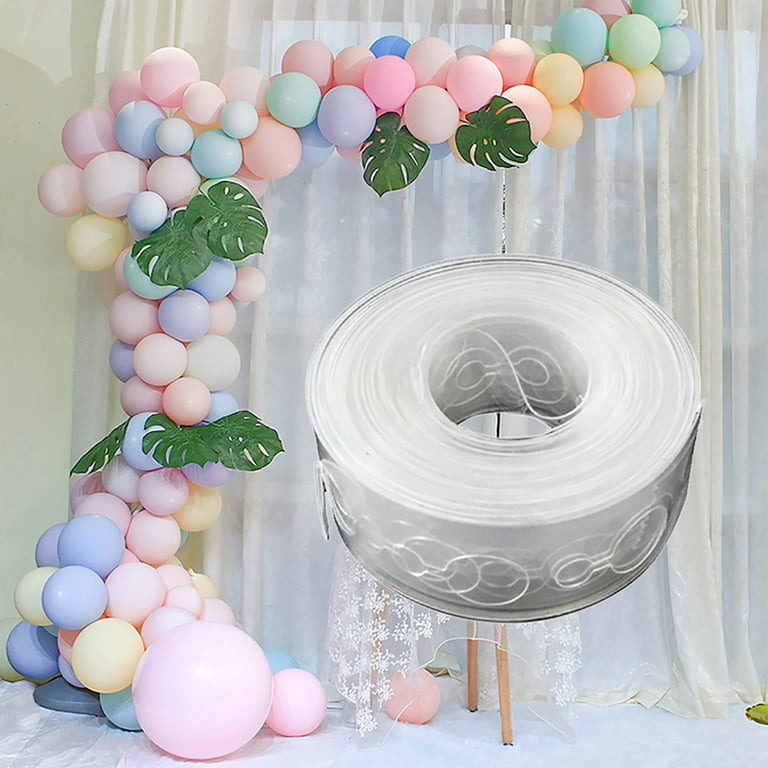 Papaba Balloon String,Balloon String Transparent Flexible Plastic Rolls  Balloon Tape Strips for Birthday 