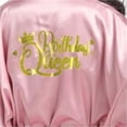 thumbnail image 5 of LYMAYTER Women Short Sleeve Robe Summer Lightweight Silk Bathrobe for S-2XL Foil Letter Party Robes, 5 of 7