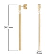 thumbnail image 4 of Italian 14k Yellow Gold Vertical Bar Dangle Drop Earrings 2" 2mm 2 grams - Bar Dangle 2", 4 of 5