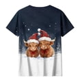 thumbnail image 5 of Axdhxbd Womens Christmas Shirt Cute Highland Cow Graphic Tees Xmas Short Sleeve Crew Neck Tshirts Plus Size Holiday Tops S-5XL, 5 of 7