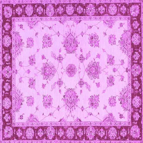Ahgly Company Indoor Square Oriental Purple Traditional Area Rugs, 6' Square
