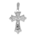 thumbnail image 3 of Auriga Fine Jewelry 14K White Gold 1/6ct. Diamond Fleur de Lis Cross Pendant for Women (L - 1.05 inch, W - 14 inch), 3 of 6