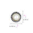 thumbnail image 4 of Bling Jewelry Womens Balinese Button Style Clip-On Earrings in Simulated Pearl or Faux Stones, 4 of 5