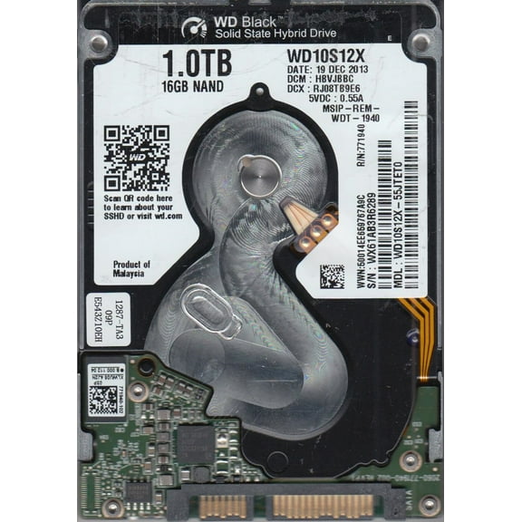 WD10S12X-55JTET0, DCM HBVJBBC, Western Digital 1TB SATA 2.5 Hard Drive