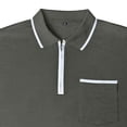 thumbnail image 6 of Men's Polo Shirts Zip Long Sleeve Classic T-Shirts Casual Golf Shirts Stylish Collared Tee, L, 6 of 7