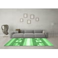 thumbnail image 3 of Ahgly Company Machine Washable Indoor Round Solid Emerald Green Modern Area Rugs, 4' Round, 3 of 4