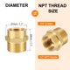 thumbnail image 2 of Adaptador de Accesorio de Tubería de Latón Uxcell, 1/2" NPT hembra x 3/4" G macho, Niple Hexagonal, de 1/2" a 3/4" hembra, Dorado, 2 of 6