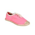 thumbnail image 1 of New Women Qupid Mermosa-05B Fabric Cap Toe Espadrille Lace Up Ballet Flat, 1 of 5